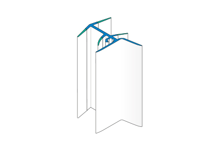 Cover profile for extension joint for corners and surfaces