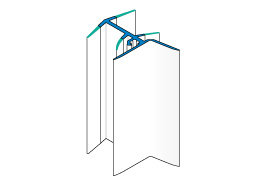 Cover profile for extension joint for corners and surfaces